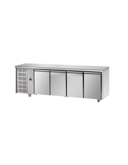 Tavolo Refrigerato GN 1/1 con 4 porte e gruppo motore a sinistra cm 232x70x85h