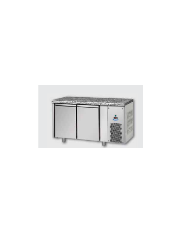 Tavolo Refrigerato GN 1/1 a bassa temperatura con 2 porte e piano di lavoro in Granito cm 143x71,5x85h