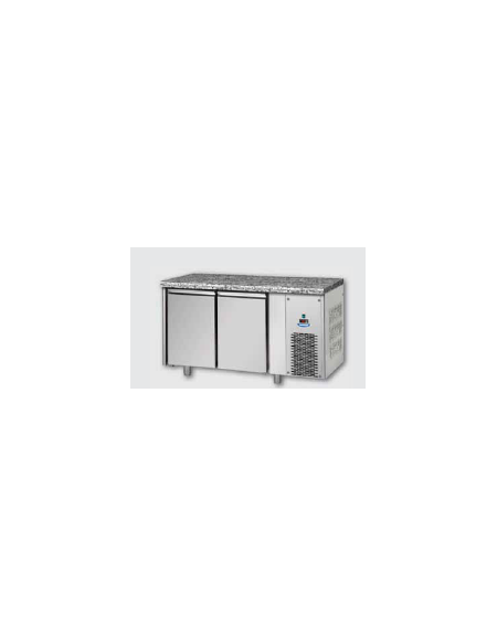 Tavolo Refrigerato GN 1/1 a bassa temperatura con 2 porte e piano di lavoro in Granito cm 143x71,5x85h