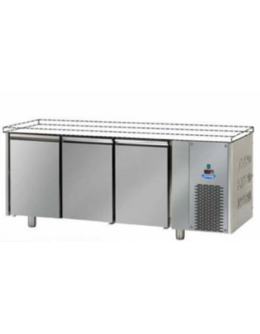 Tavolo Refrigerato GN 1/1 a bassa temperatura con 3 porte, senza piano di lavoro cm 187x71,5x80h