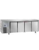 Tavolo Refrigerato GN 1/1 a bassa temperatura con 4 porte e gruppo motore a sinistra cm 232x71,5x85h