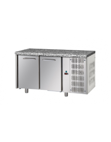 Tavolo Refrigerato GN 1/1 a temperatura normale con 2 porte e piano di lavoro in Granito cm 143x70x85h