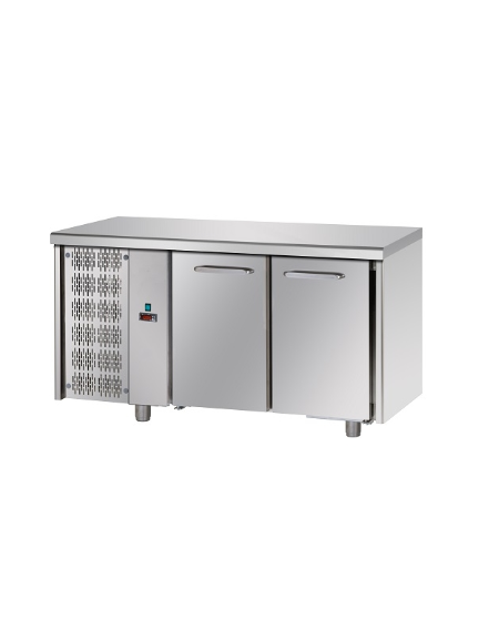 Tavolo Refrigerato GN 1/1 a temperatura normale con 2 porte e gruppo motore a sinistra cm 142x70x85h