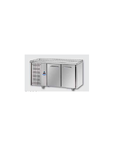 Tavolo Refrigerato a temp. normale con 2 porte, senza piano di lavoro e con gruppo motore a sinistra cm 142x70x80h