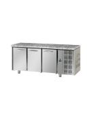 Tavolo Refrigerato GN 1/1 a temperatura normale con 3 porte e piano di lavoro in Granito cm 188x70x85h