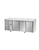 Tavolo Refrigerato GN 1/1 con 3 porte, gruppo motore a sinistra, senza piano di lavoro cm 187x70x80h