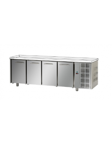 Tavolo Refrigerato GN 1/1 con 4 porte, senza piano di lavoro cm 232x70x80h