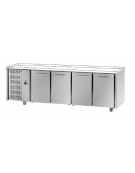 Tavolo Refrigerato GN 1/1 con 4 porte, gruppo motore a sinistra, senza piano di lavoro cm 232x70x80h