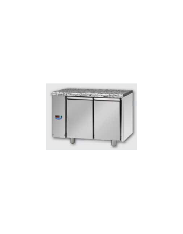 Tavolo Refrigerato 2 porte e piano di lavoro in Granito per unità frigorifera remota a sx cm 121x70x85h