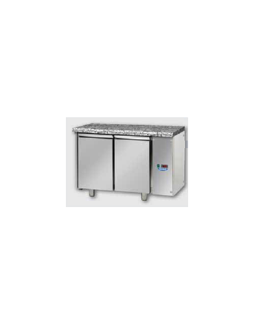 Tav. Refrigerato GN 1/1 con 2 porte e piano di lavoro in Granito, predisposto per unità frigorifera remota a destra cm 121x70x85