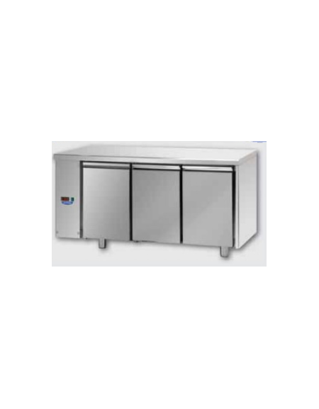 Tavolo Refrigerato GN 1/1 con 3 porte, predisposto per unità frigorifera remota a sinistra cm 165x70x85h