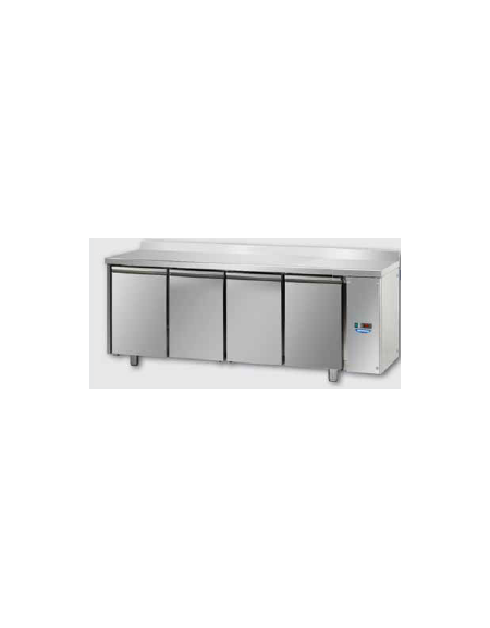 Tav Refrigerato, 4 porte, con alzatina 100 mm, predisposto per unità frigorifera remota cm 210x70x95h