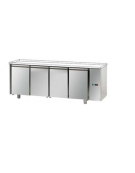 Tavolo Refrigerato GN 1/1 con 4 porte, senza piano di lavoro, predisposto per unità frigorifera remota cm 210x70x84,5h