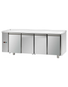 TavRefrigerato, 4 porte, senza piano di lavoro, predisposto per unità frigorifera remota a sx cm 210x70x80h