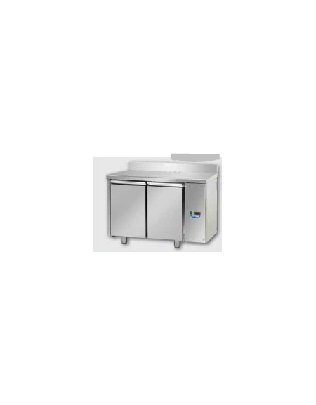 Tav. Refrigerato, 2 porte, con alzatina, predisposto per unità frigorifera remota a bassa temperatura  cm 120x71,5x95h