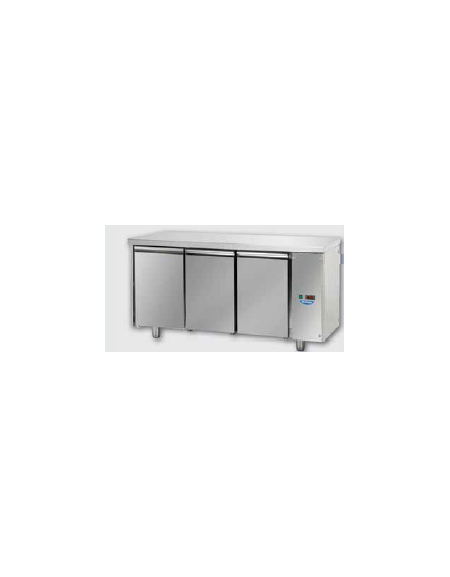 Tavolo Refrigerato GN 1/1 con 3 porte predisposto per unità frigorifera remota a bassa temperatura cm 165x71,5x85h