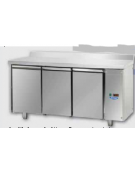 Tavolo Refrigerato 3 porte con alzatina per unità frigorifera remota a bassa temperatura cm 165x71,5x95h