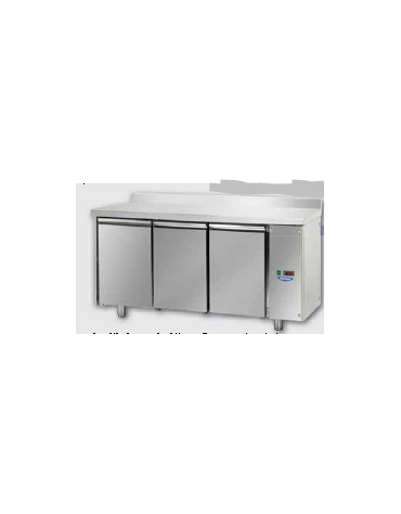 Tavolo Refrigerato 3 porte con alzatina per unità frigorifera remota a bassa temperatura cm 165x71,5x95h