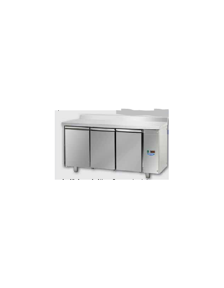 Tavolo Refrigerato 3 porte con alzatina per unità frigorifera remota a bassa temperatura cm 165x71,5x95h