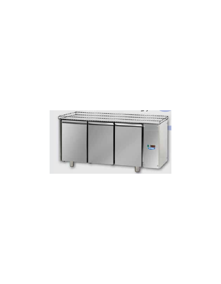 Tav Refrigerato, 3 porte, senza p. di lavoro, predisposto per unità frigorifera remota a bassa temp. cm 165x71,5x80h