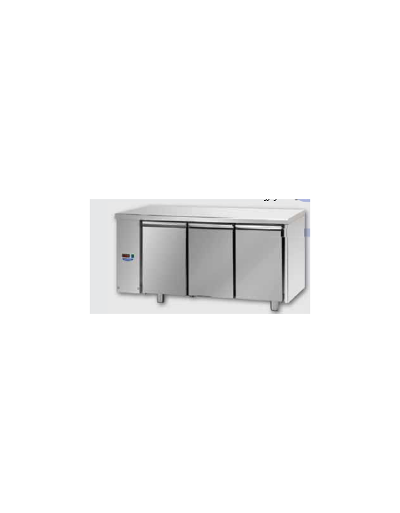 Tavolo Refrigerato GN 1/1 con 3 porte predisposto per unità frigorifera remota a bassa temperatura a sinistra cm 165x71,5x85h