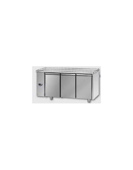 Tav Refrigerato, 3 porte, senza piano di lavoro, predisposto per unità frigorifera remota a bassa temp. a sx cm 165x71,5x80h