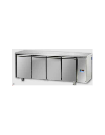 Tavolo Refrigerato GN 1/1 con 4 porte predisposto per unità frigorifera remota a bassa temperatura cm 210x71,5x85h