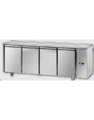 Tav. Refrigerato, 4 porte, senza piano di lavoro, predisposto per unità frigorifera remota a bassa temp. cm 210x71,5x80h