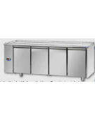 Tav. Refrigerato, 4 porte, senza piano di lavoro, predisposto per unità frigorifera remota a bassa temp. a sx cm 210x71,5x80h