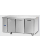 Tavolo Refrigerato GN 1/1 con 3 porte predisposto per unità frigorifera remota a sinistra cm 165x70x85h