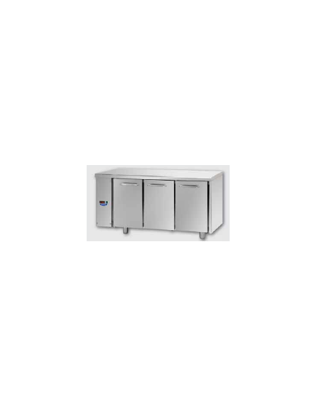 Tavolo Refrigerato GN 1/1 con 3 porte predisposto per unità frigorifera remota a sinistra cm 165x70x85h