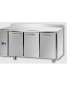 Tav Refrigerato, 3 porte, con alzatina 100 mm, predisposto per unità frigorifera remota a sx cm 165x70x95h