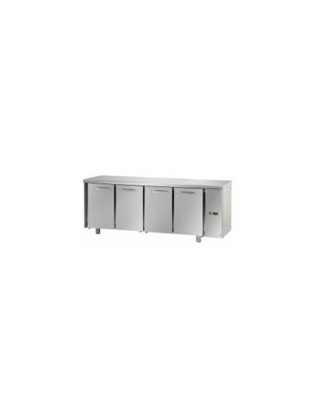 Tavolo Refrigerato GN 1/1 con 4 porte predisposto per unità frigorifera remota cm 210x70x85h