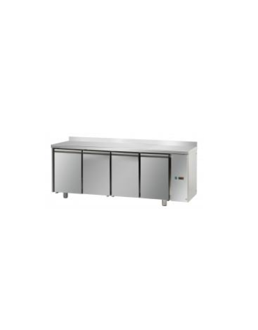 Tav Refrigerato, 4 porte, con alzatina, predisposto per unità frigorifera remota cm 210x70x95h