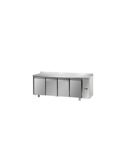 Tav Refrigerato, 4 porte, con alzatina, predisposto per unità frigorifera remota cm 210x70x95h