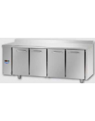 Tav Refrigerato, 4 porte, alzatina 100 mm, predisposto per unità frigorifera remota a sx cm 210x70x95h