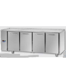 Tav Refrigerato, 4 porte, senza piano di lavoro, predisposto per unità frigorifera remota a sx cm 210x70x80h