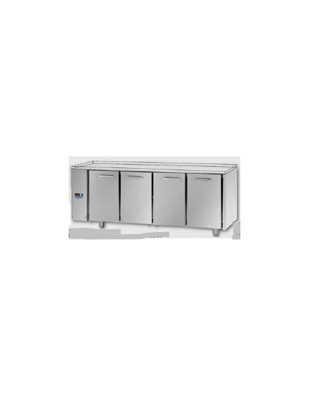 Tav Refrigerato, 4 porte, senza piano di lavoro, predisposto per unità frigorifera remota a sx cm 210x70x80h