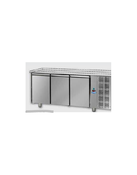 Tavolo Refrigerato Pasticceria 600x400 con 3 porte senza piano di lavoro CM 215x80x80H