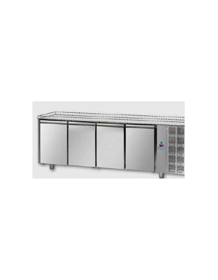 Tavolo Refrigerato Pasticceria 600x400 con 4 porte senza piano di lavoro CM 270x80x80H