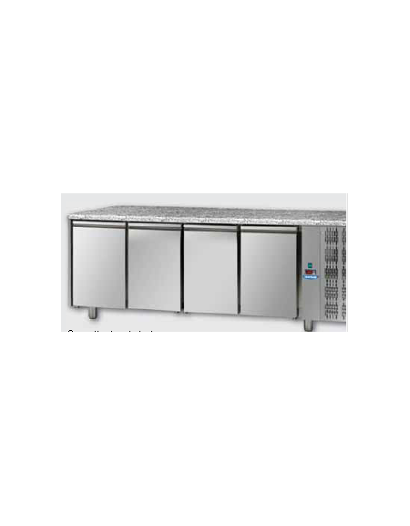 Tav Refrigerato Pasticceria 600x400 a temp. normale, 4 p. e p.di lavoro in Granito cm 270x80x85H