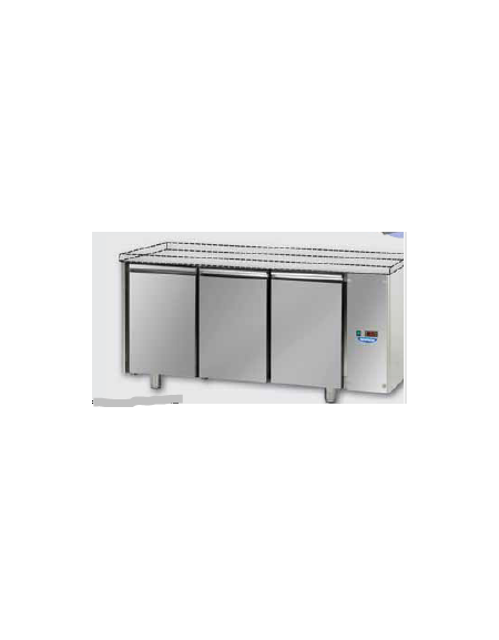 Tavolo refrigerato Pasticceria 3 porte senza piano di lavoro per unità remota CM 193x80x80H