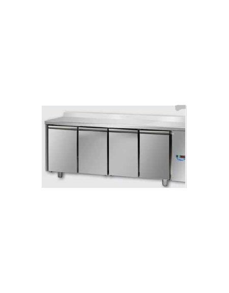 Tavolo Refrrigerato Pasticceria 4 porte c/alzatina per unità frigorifera remota cm 248x80x95H