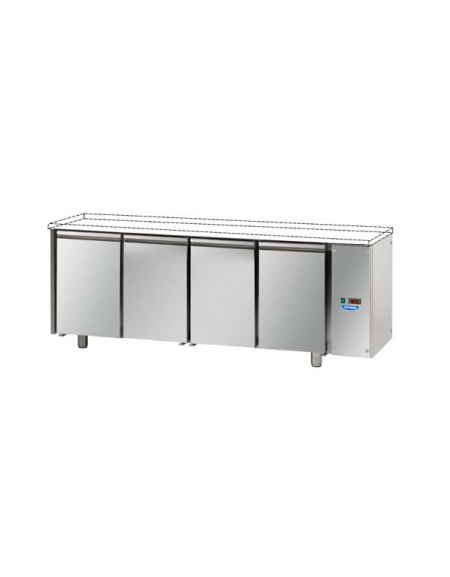 Tavolo Refrigerato Pasticceria 4 porte senza piano di lavoro - Motore esterno - cm 248x80x80H