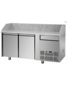 Tavolo Refrigerato Pizza GN 1/1 con 2 porte, un cassetto neutro e piano in granito CM 161x75x103H