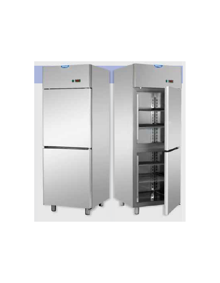 Armadio Refrigerato 600 monoblocco in Acciaio Inox a bassa temperatura con 2 sportelli cm 71x70x203h