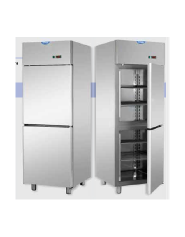 Armadio Refrigerato 600,predisposto per unità frig. rem. a bassa temp. con 2 sportelli cm 71x70x203h