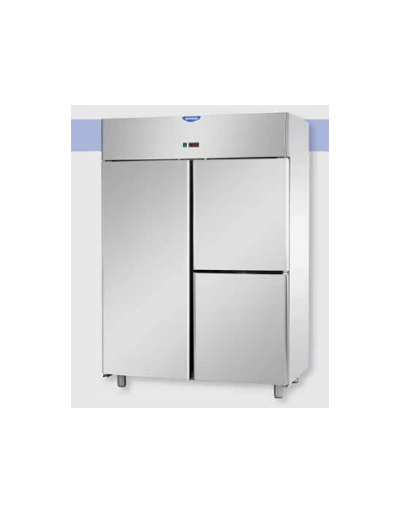 Armadio Refrigerato 1200 monoblocco Inox a temp. normale 1 porta e 2 sportelli cm 142x70x203h