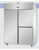 Armadio Refrigerato 1200 monoblocco Inox a bassa temp. 1 porta e 2 sportelli cm 142x70x203h