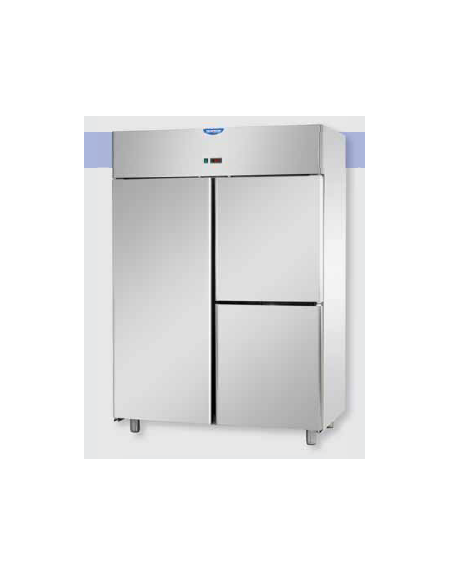 Armadio Refrigerato 1200 monoblocco Inox a bassa temp. 1 porta e 2 sportelli cm 142x70x203h